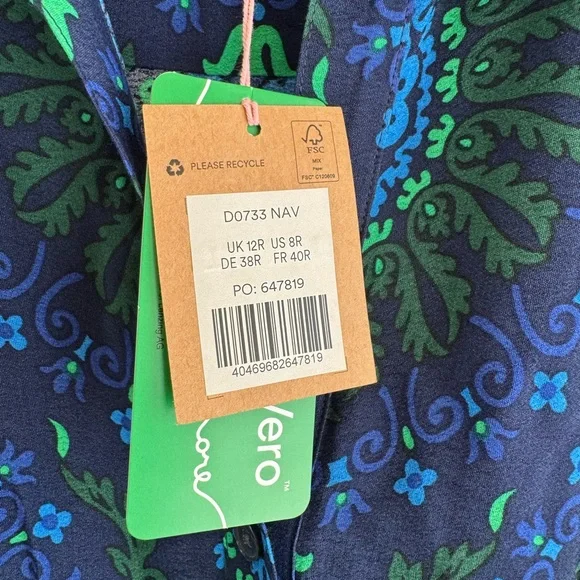 NWT navy Boden shirt dress sz 8 - Picture 7 of 7